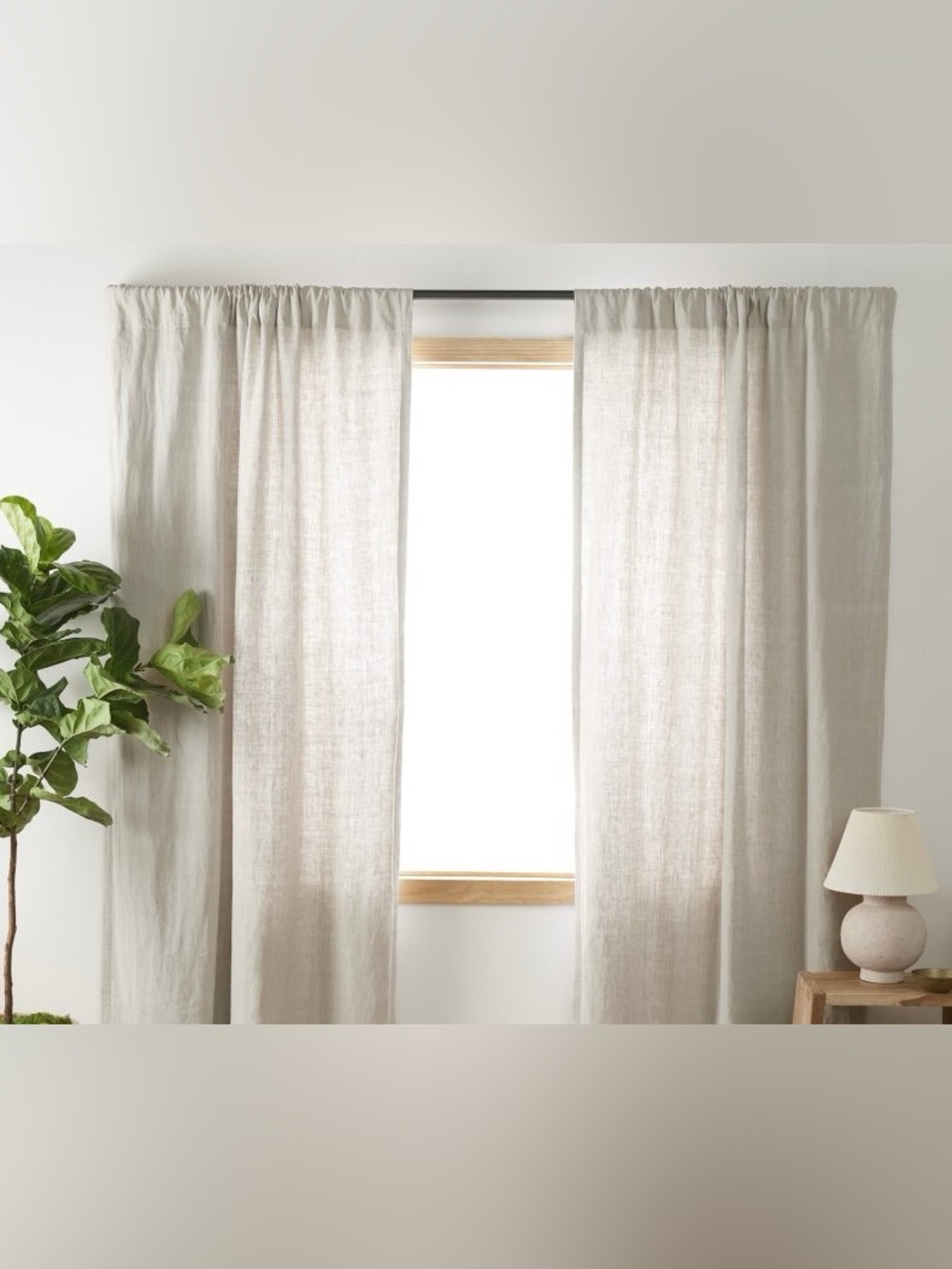 Washed linen curtains 50x96